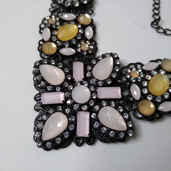 Black Chain Decorative Multicolor Necklace Adjustable 21 To 23 Inches - Picture 4 of 15